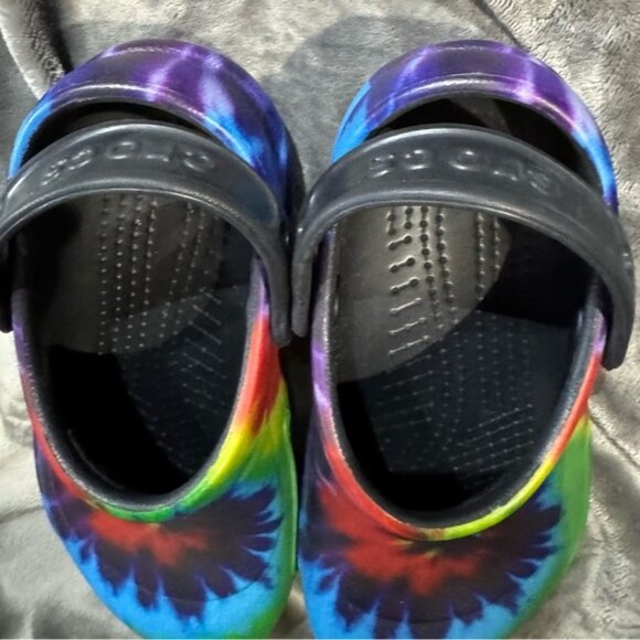 Crocs Bistro Kids Woman Man Unisex Tie Dye Slip On Clogs Sandals Rainbow Woman 6 - Picture 10 of 12